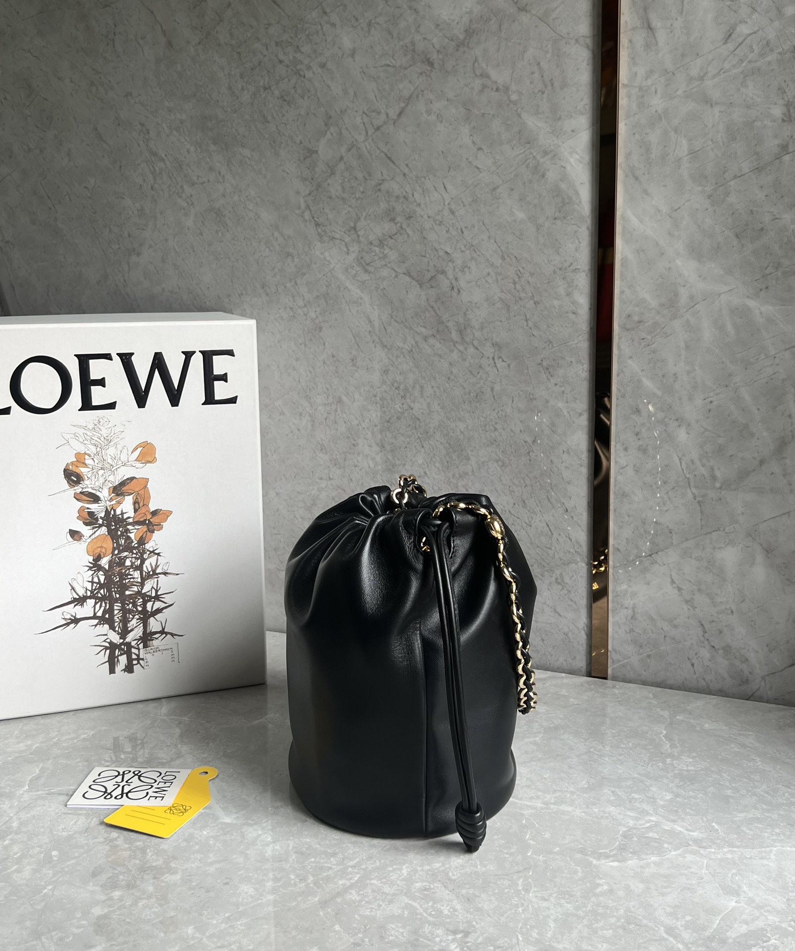 Loewe Flamenco Purse Bucket in Mellow Nappa Lambskin Black